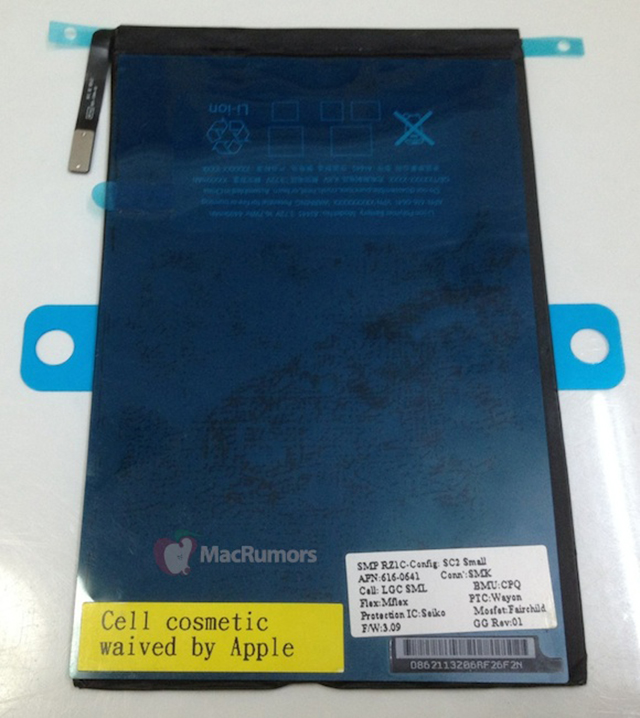 Purported Photos of the iPad Mini Battery