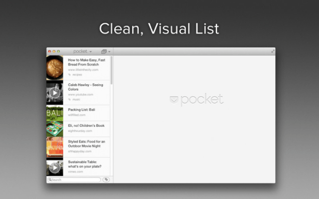 Pocket App Released for Mac OS X