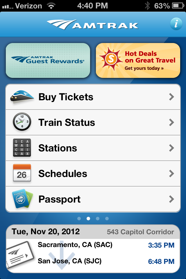 Amtrak Updates Its iOS App With Passbook Support