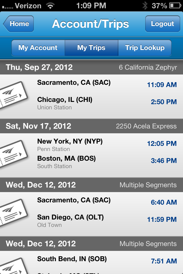 Amtrak Updates Its iOS App With Passbook Support