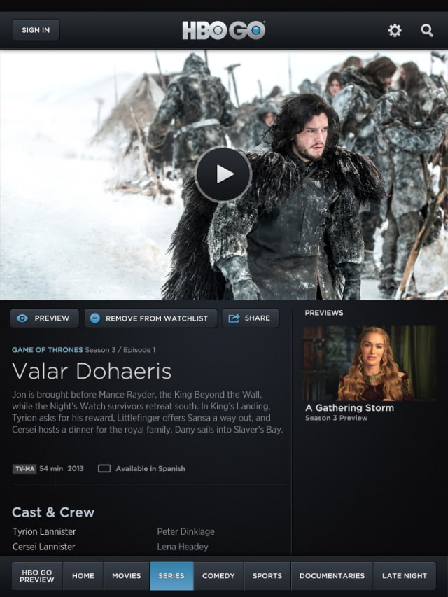 HBO GO App Gets Updated to Support AirPlay Multitasking