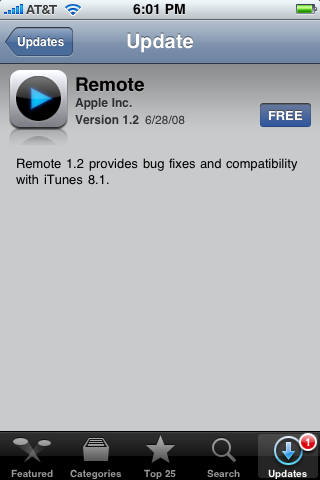 Apple Updates Remote to Version 1.2