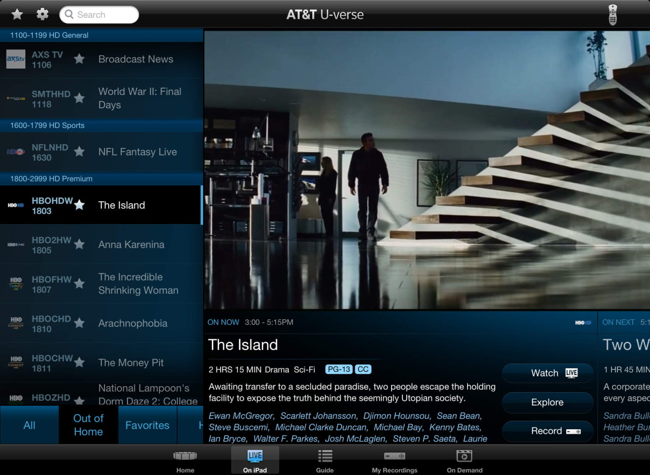 AT&T Adds Live TV to U-verse iPhone, iPad Apps