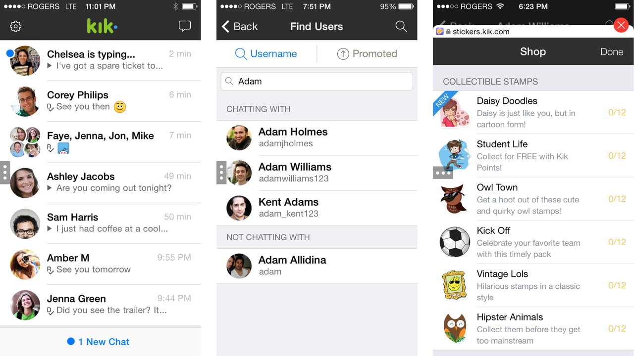 Kik Messenger app updated for iOS 7 with new design, stickers and more