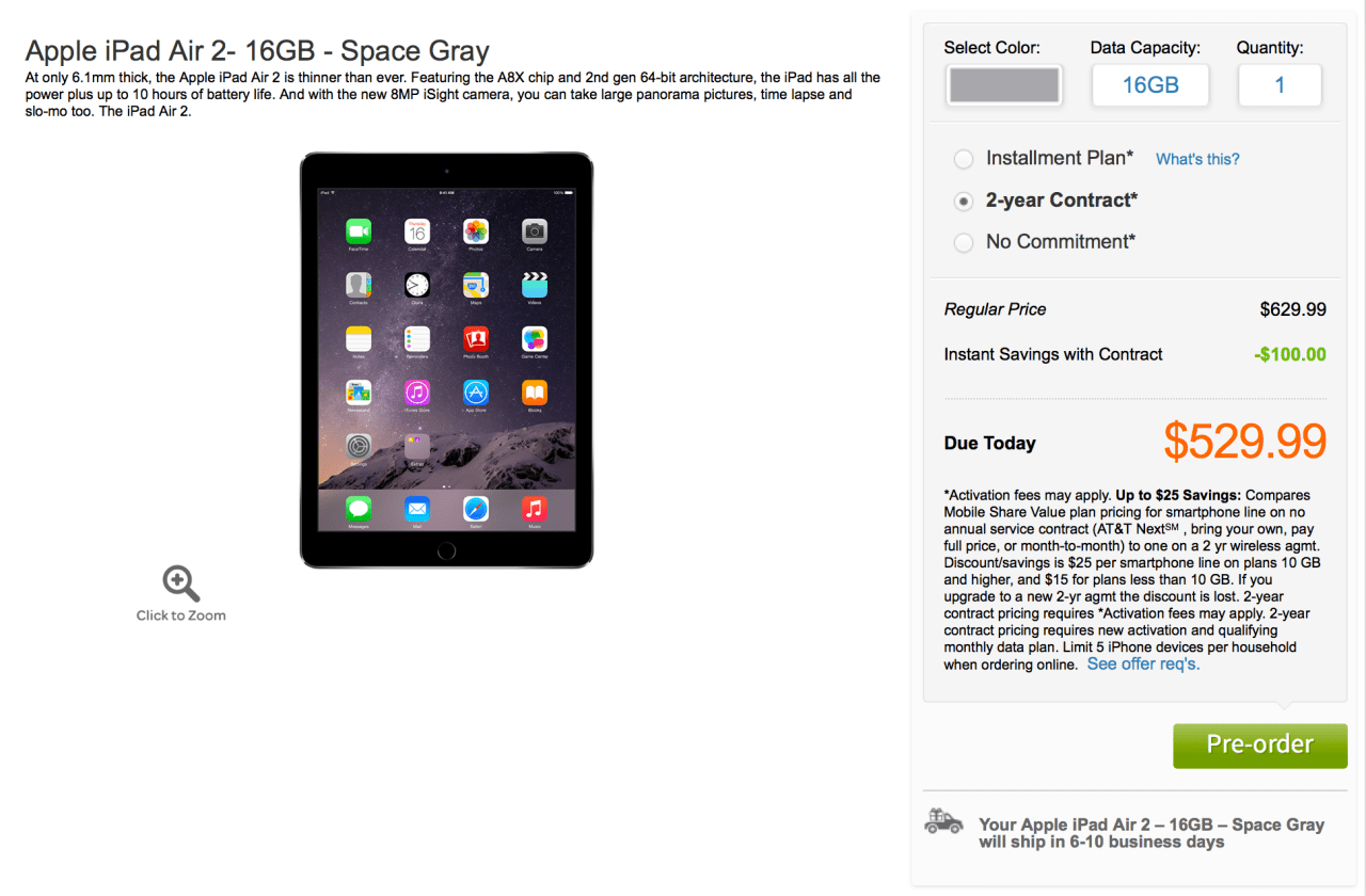 AT&T & Verizon Begin Taking PreOrders for the New iPad Air 2, iPad