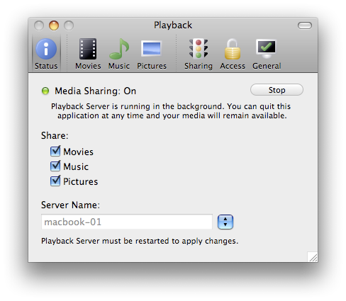 New Zero Configuration Media Server for Mac