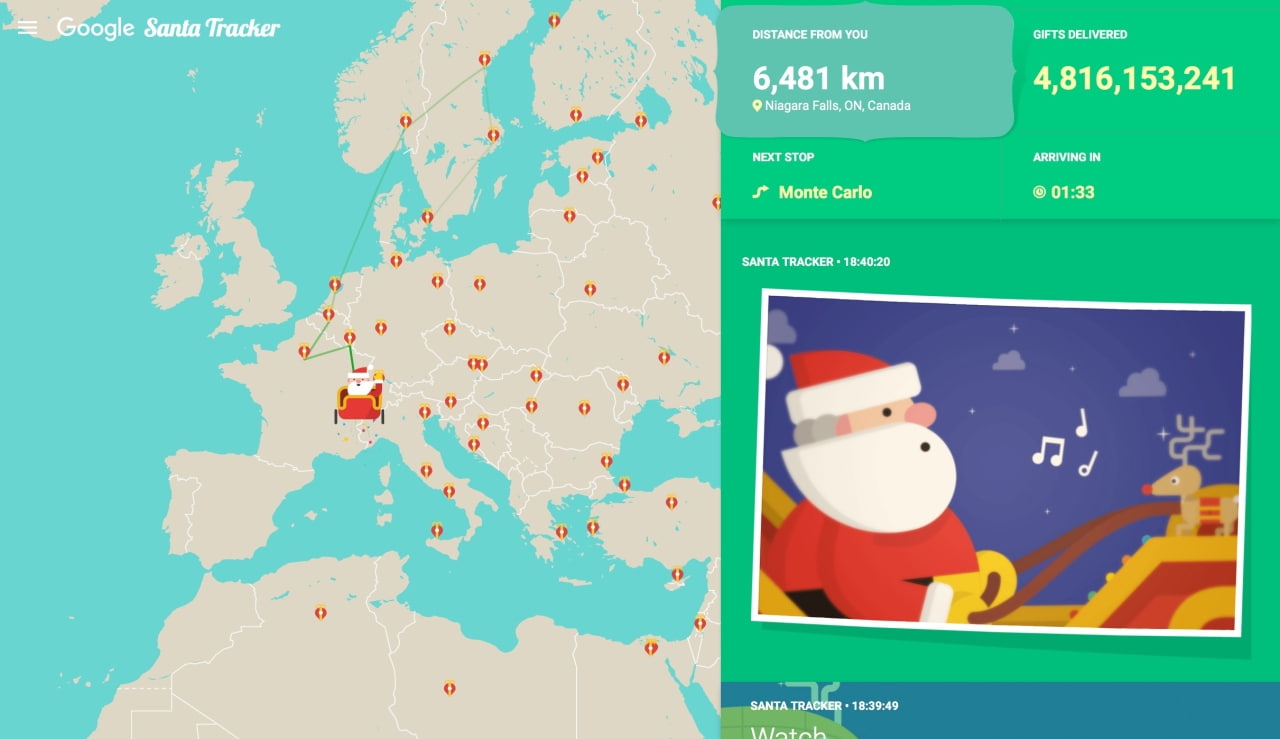 Track Santa's Journey This Christmas With Help From Google, NORAD and 