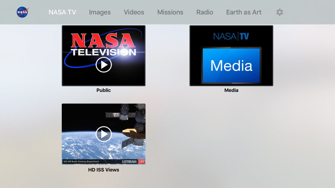 Nasa tv. NASA app.