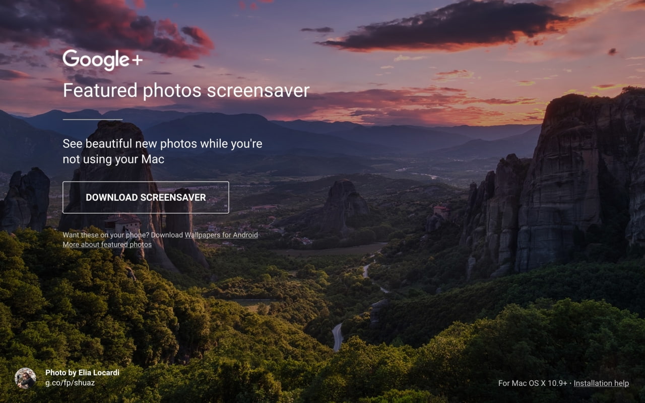 google featurered photos screen saver mac does not display