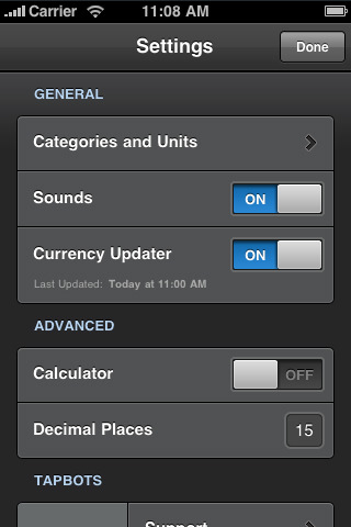 Convertbot for iPhone Adds 60 New Units and Currencies