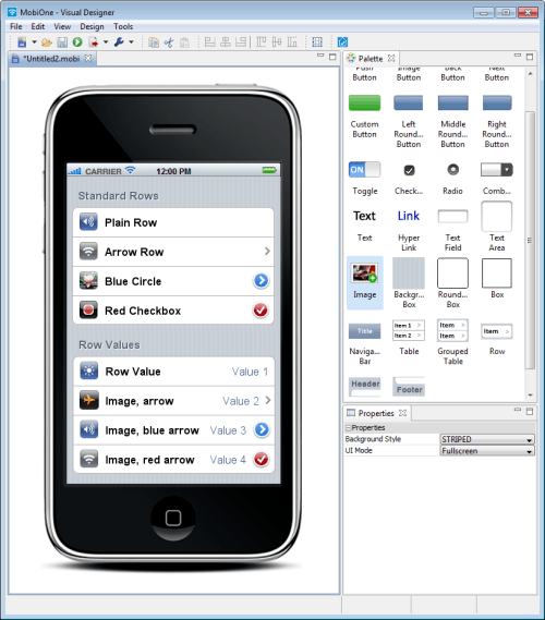 MobiOne Visual Designer Helps Layout Your iPhone App