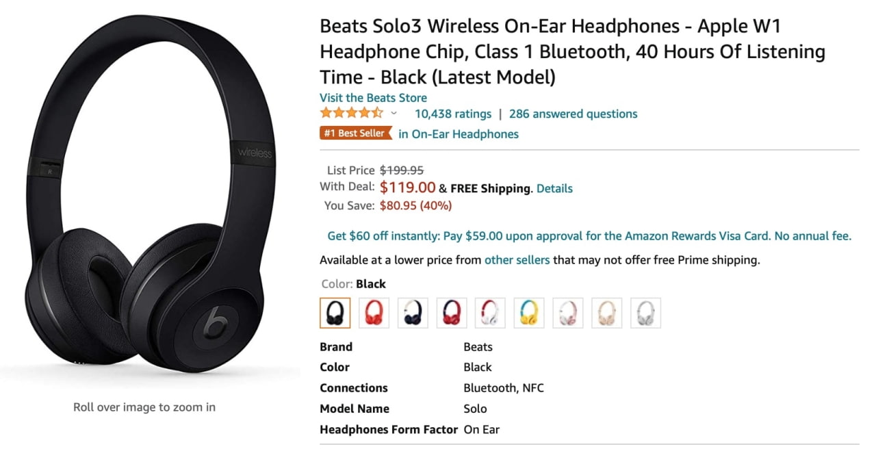 Apple Beats Solo3 Wireless Headphones On Sale for 40% Off [Deal ...