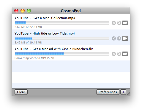 CosmoPod Imports YouTube and DVD to Your Mac