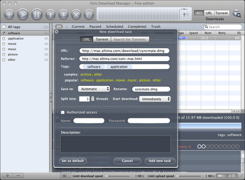 Download Manager and Torrent Client