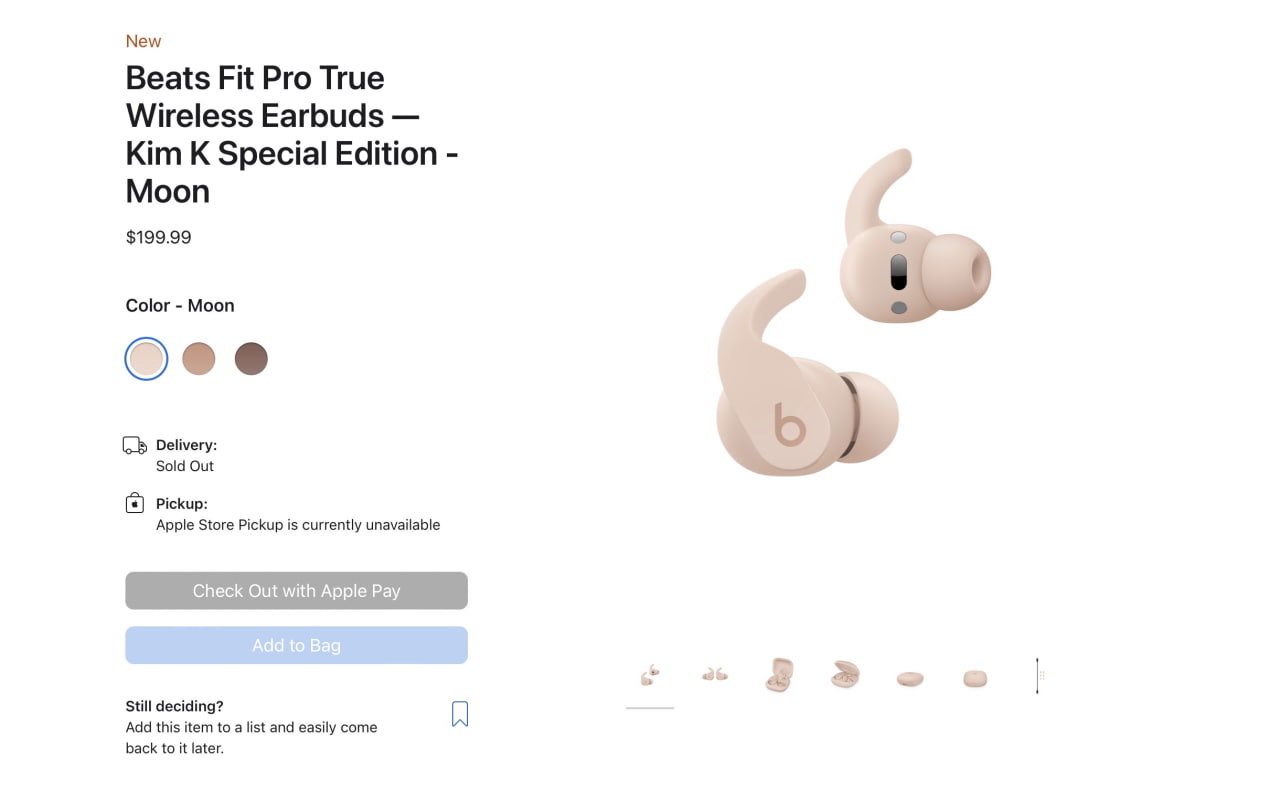 Beats Fit Pro x Kim Kardashian Sold Out at Apple, Still Available