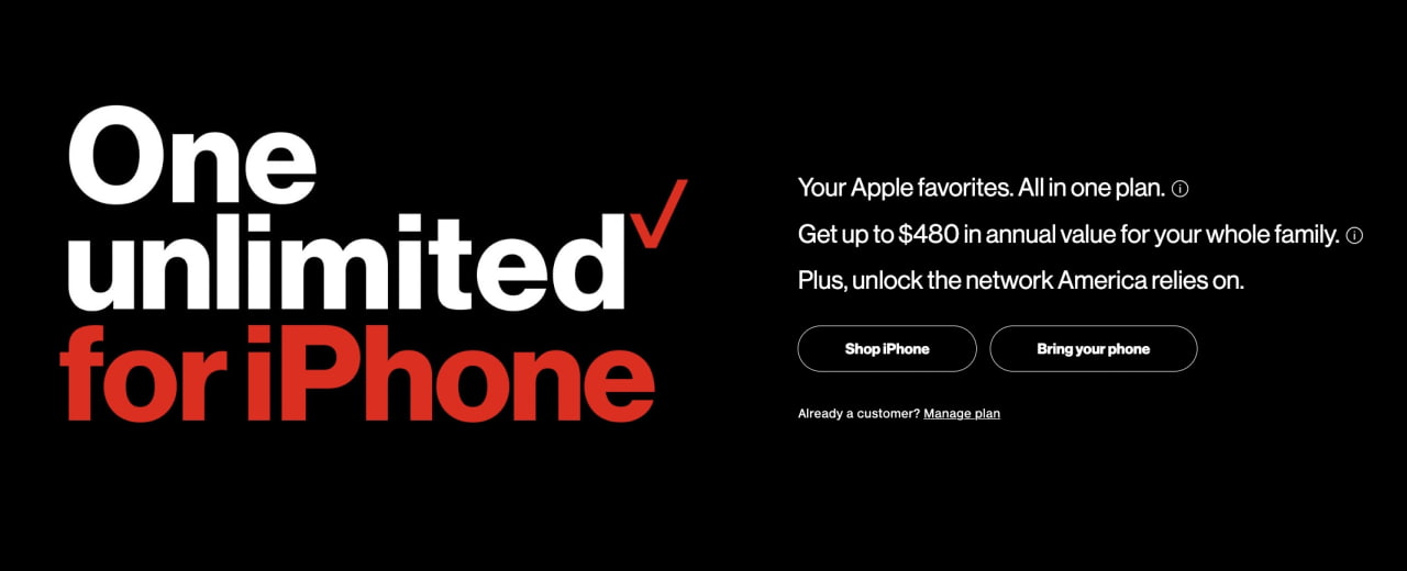 Verizon Launches 'One Unlimited' Plan for iPhone That Includes Apple