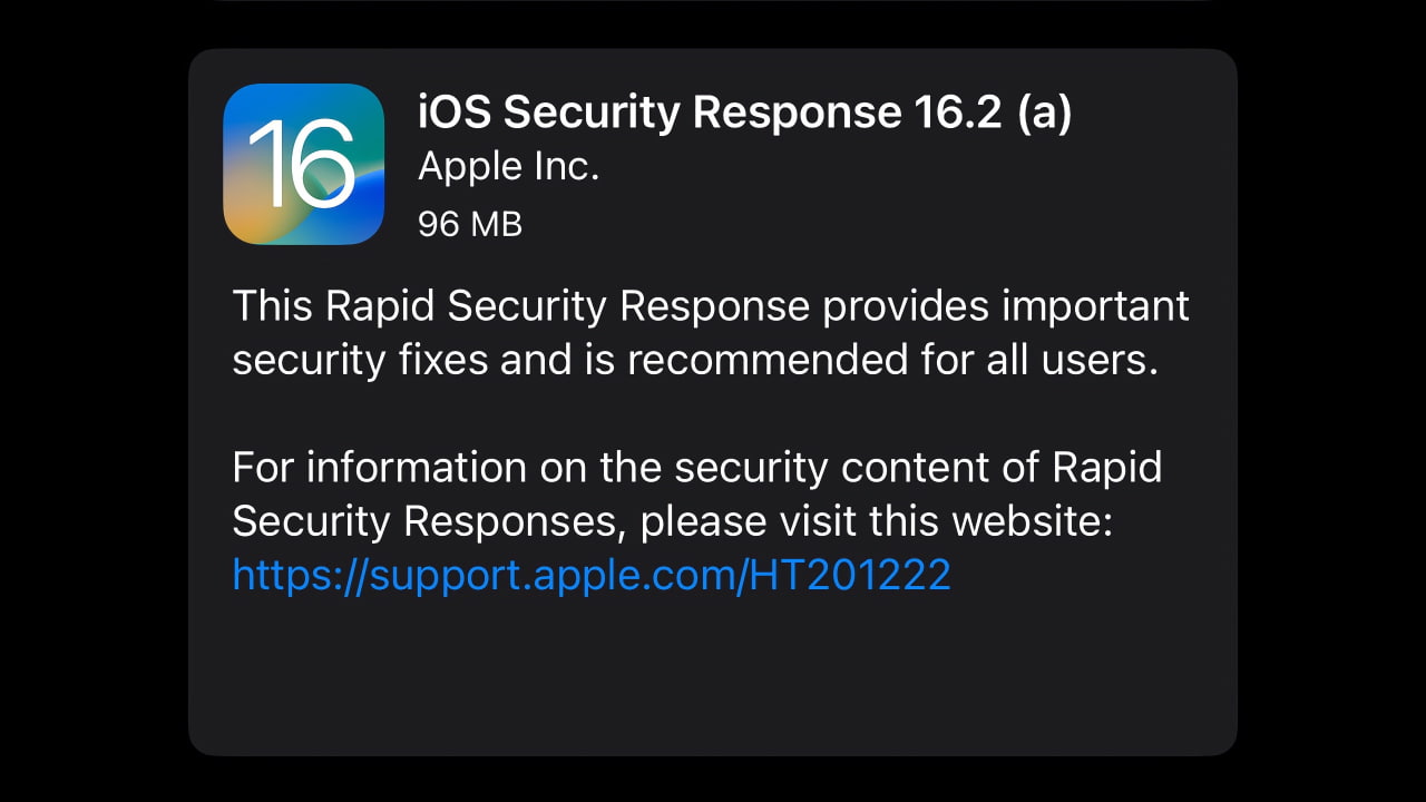 Apple Releases 'Rapid Security Response' For IOS 16.2 Beta - IClarified