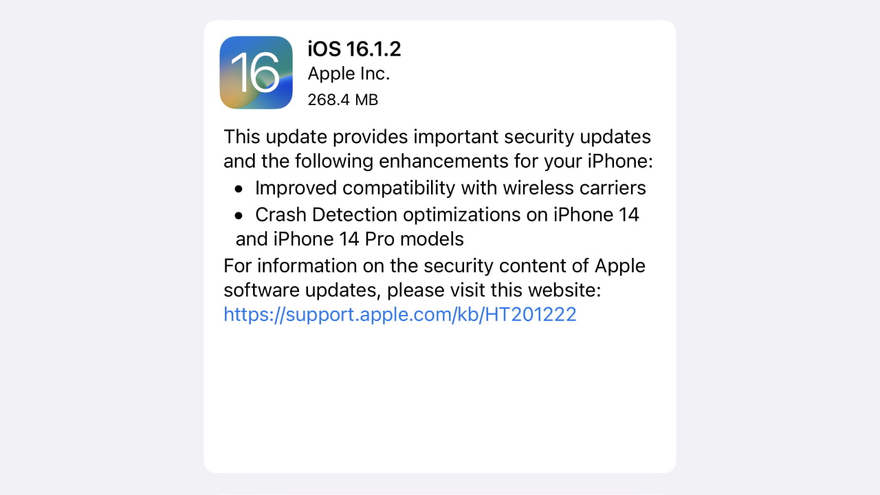 ios 16.1 2 carrier compatibility