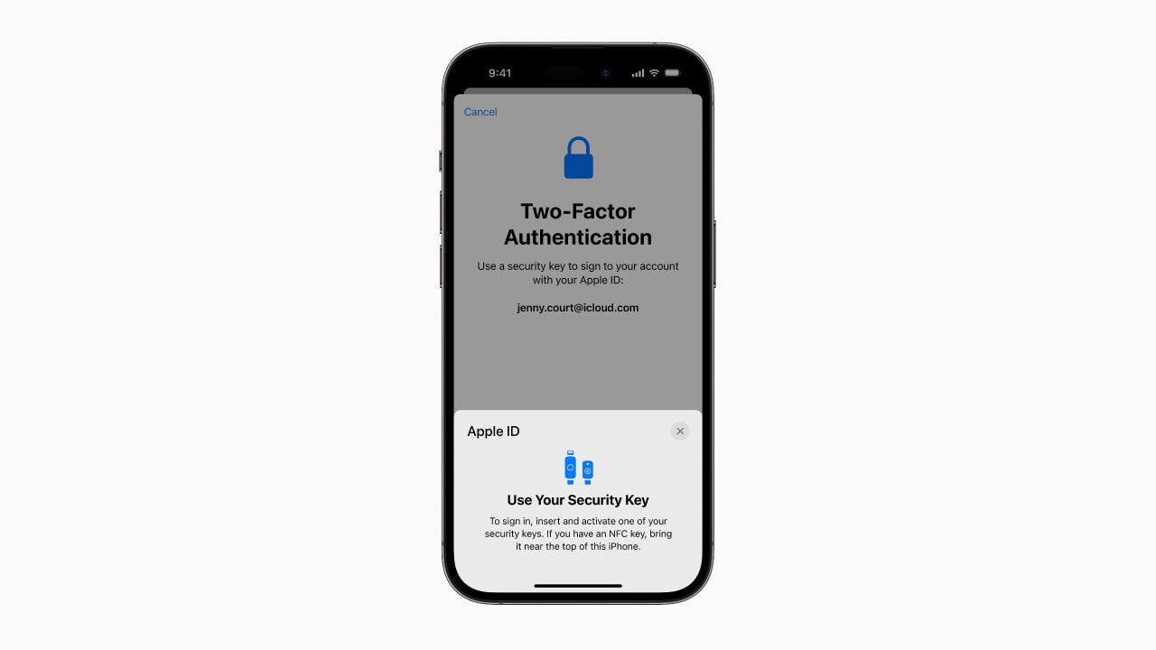 apple id add security key