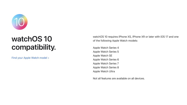 watchos 10 compatible iphones