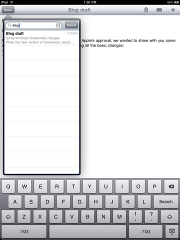 Simplenote Gets Updated With iPad Support