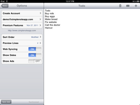 Simplenote Gets Updated With iPad Support