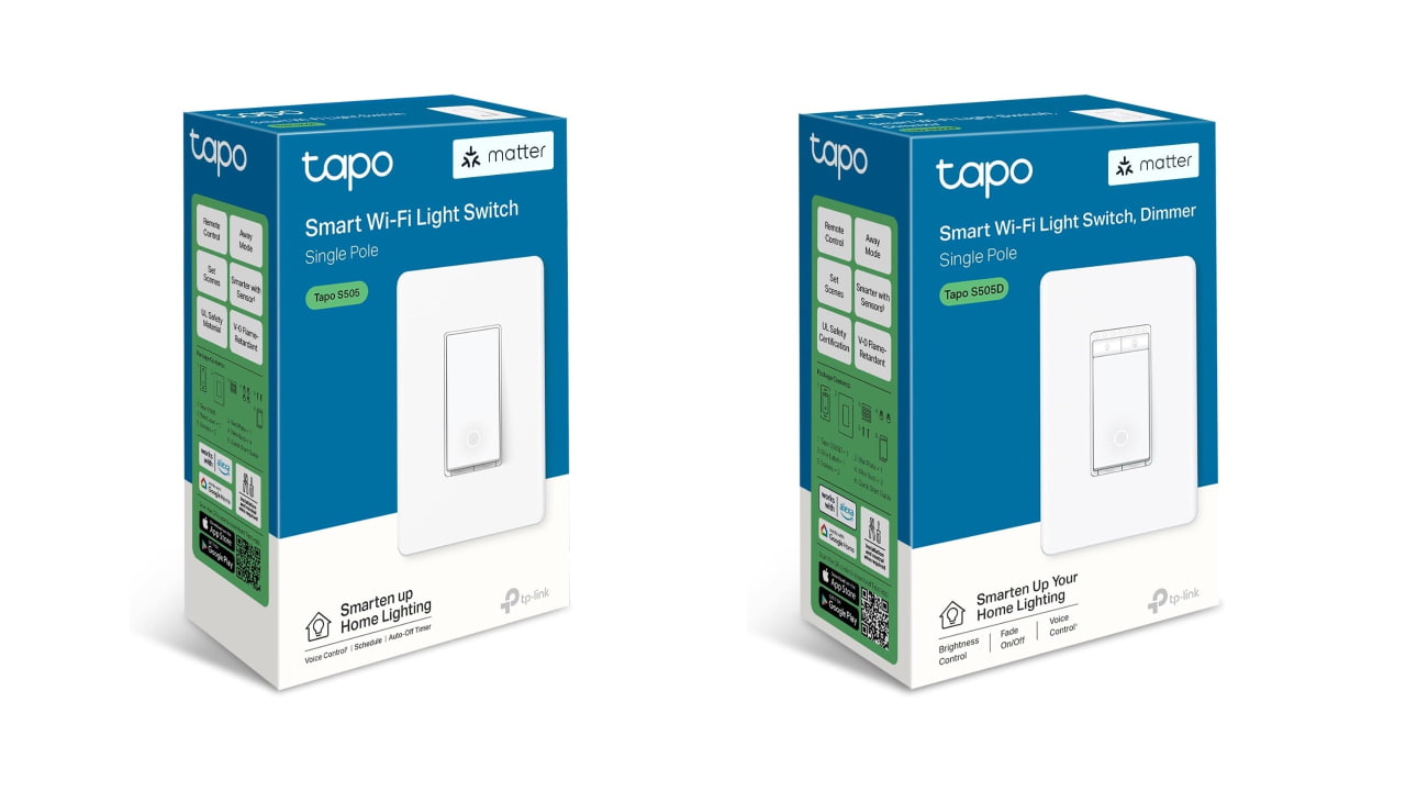 TP-Link Smart Wi-Fi Light Switch, Dimmer, Matter Tapo S505D