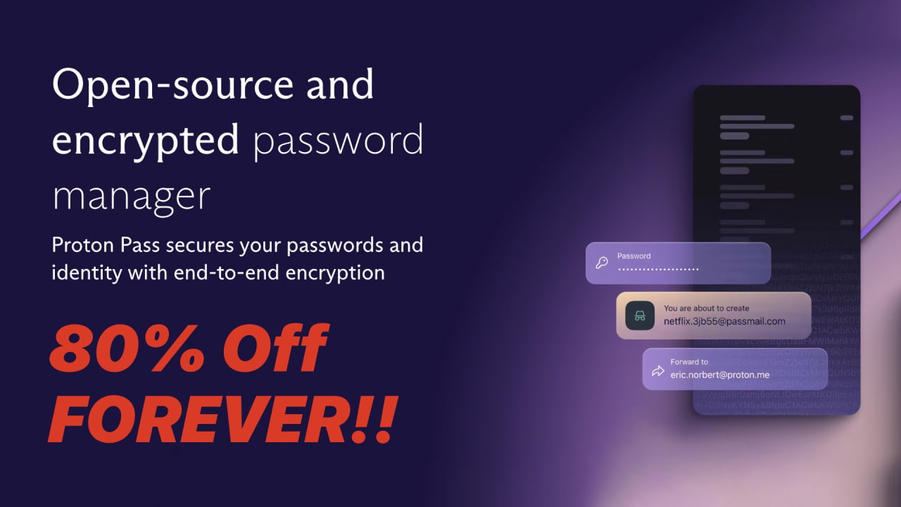 Save 80% Off 'Proton Pass Plus' Password Manager Forever! [Limited Time ...