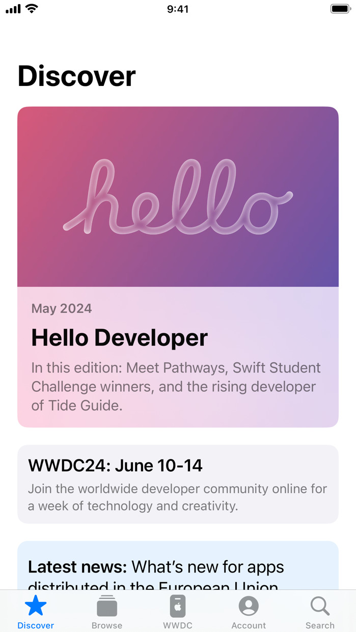 Apple Developer App Updated Ahead of WWDC 2024