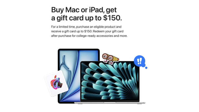 Apple Launches Back to School Sale for 2024 With Gift Cards Up to $150 [Deal]