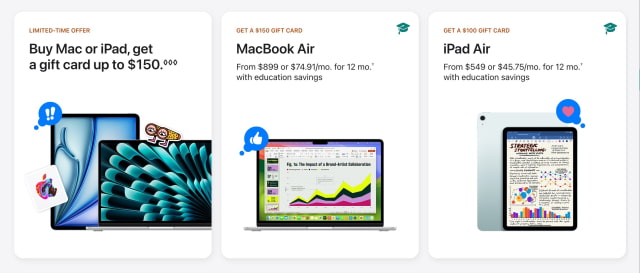 Apple Launches Back to School Sale for 2024 With Gift Cards Up to $150 [Deal]