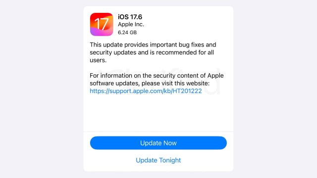 Apple Releases iOS 17.6 RC and iPadOS 17.6 RC [Download]