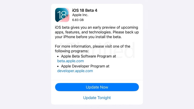 Apple Releases iOS 18 Beta 4 and iPadOS 18 Beta 4 [Download]