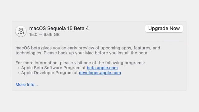 Apple Releases macOS Sequoia 15 Beta 4 [Download]