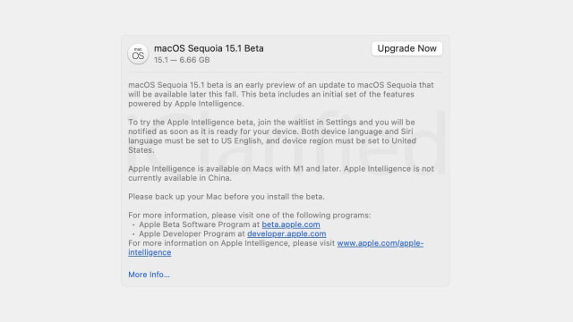 Apple Releases macOS Sequoia 15.1 Beta With Apple Intelligence [Download]