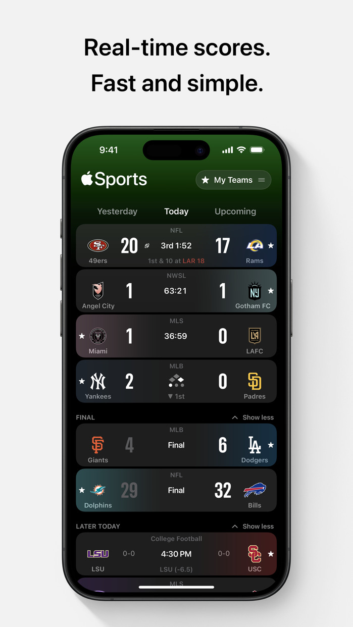 Apple Sports App Gets NFL and College Football Update