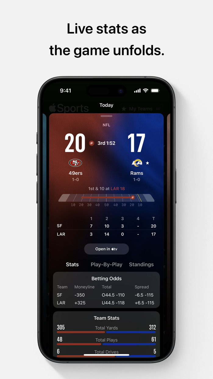 Apple Sports App Gets NFL and College Football Update