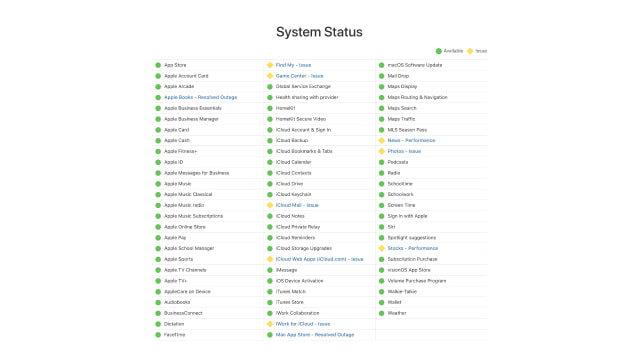 Numerous Apple Services Are Down Right Now