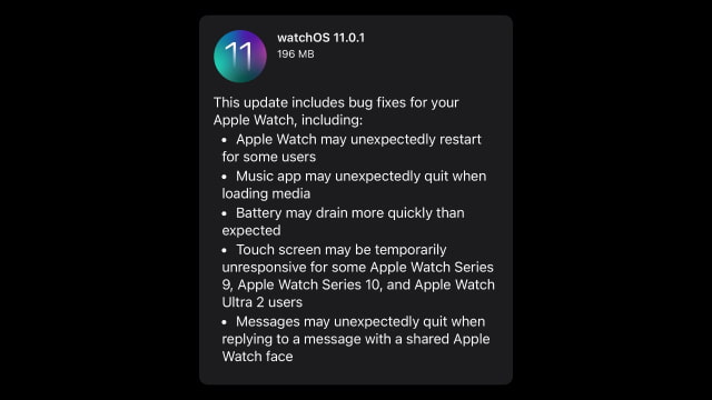 Apple Releases watchOS 11.0.1 for Apple Watch [Download]