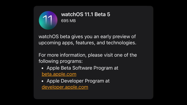 Apple Seeds watchOS 11.1 Beta 5 to Developers [Download]