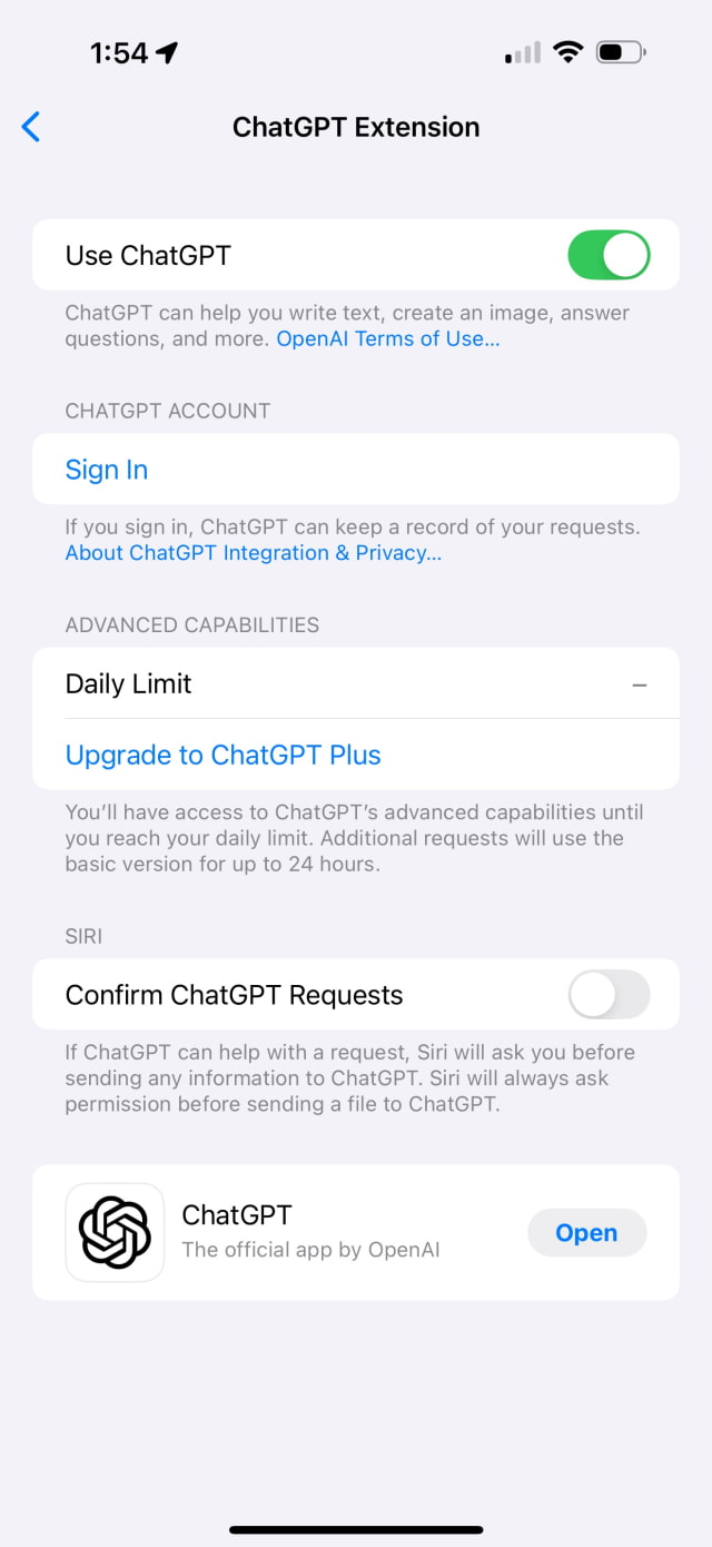 iOS 18.2 Beta 2 Introduces Ability to Subscribe to ChatGPT Plus