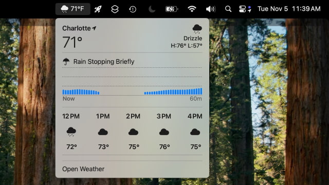 Apple Adds Menu Bar Weather Widget in macOS 15.2 Beta 2