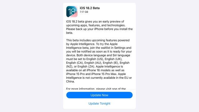 Apple Seeds First Public Betas of iOS 18.2 and macOS Sequoia 15.2 With Expanded Apple Intelligence