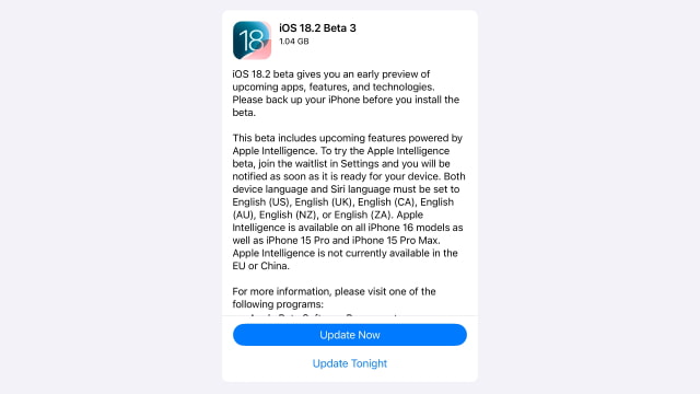 Apple Releases iOS 18.2 Beta 3 and iPadOS 18.2 Beta 3 With ChatGPT, Genmoji, More [Download]