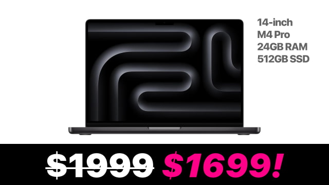 New 14-inch M4 Pro MacBook Pro (24GB RAM, 512GB SSD) On Sale for $300 Off! [Lowest Price Ever]