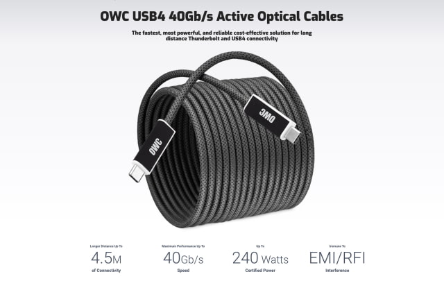 OWC Announces ThunderBlade X12, Active Optical USB4 Cable, Thunderbolt 5 Hub [CES 2025]