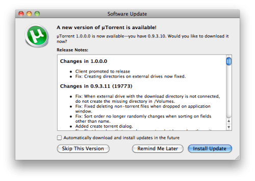 uTorrent for Mac Reaches Release Status