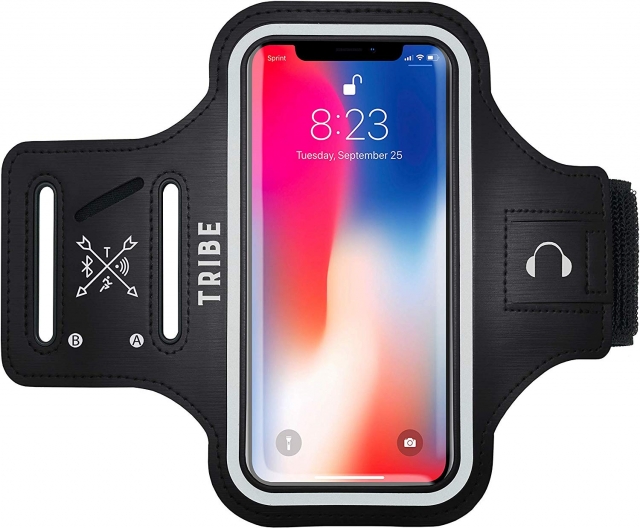 TRIBE Water Resistant Smartphone Armband Case - Large (Black)