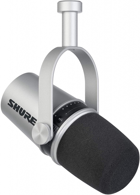 Shure MV7 USB Podcast Microphone (Silver)