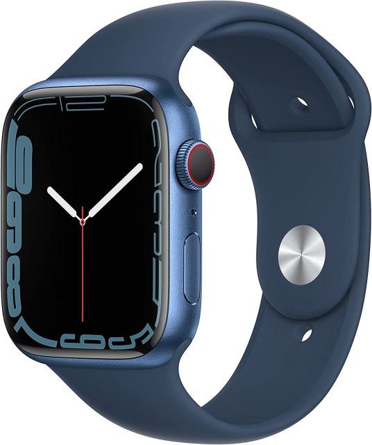 Apple Watch Series 7 (Cellular, 45mm, Blue Aluminum Case, Abyss Blue Sport Band)